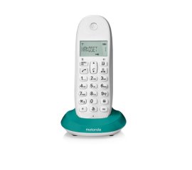 Motorola C1001L Telefono DECT Identificatore di chiamata Turchese, Bianco