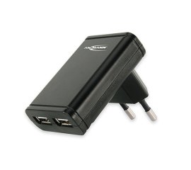 Ansmann Dual USB Charger Slim Lettore e-book, Telefono cellulare, MP3, PDA Nero Interno