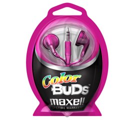 Maxell Colour Budz Headphones Pink Auricolare Cablato Rosa