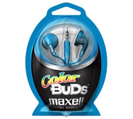 Maxell Colour Budz Headphones Blue Auricolare Cablato Blu
