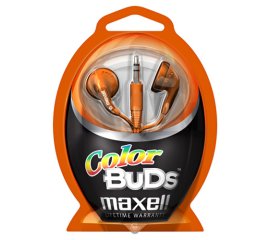 Maxell Colour Budz Headphones Orange Auricolare Cablato Blu, Viola
