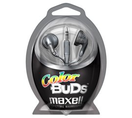 Maxell Colour Budz Headphones Silver Auricolare Cablato MUSICA Argento