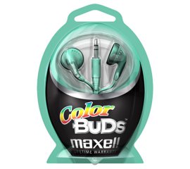 Maxell Colour Budz Headphones Green Auricolare Cablato MUSICA Blu, Viola