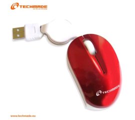 TECHMADE TM-XJ18-RED MINI MOUSE OTTICO USB CON CAVO RETRATTILE RED
