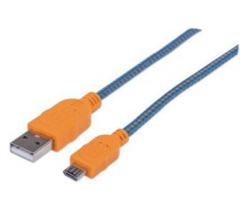 Manhattan 394024 cavo USB 1 m USB 2.0 USB A Micro-USB B Blu