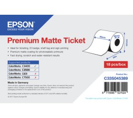 Epson Premium Matte Ticket - Roll: 80mm x 50m