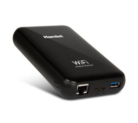 Hamlet Wi-Fi Mobile Station box esterno wireless per hard disk SATA 2,5'' con caricabatterie