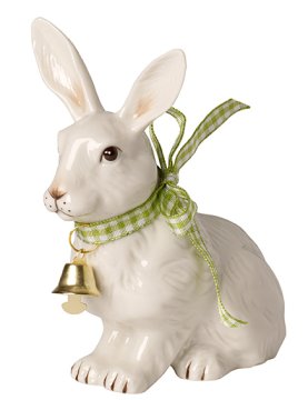 Coniglio piccolo seduto con campanella
