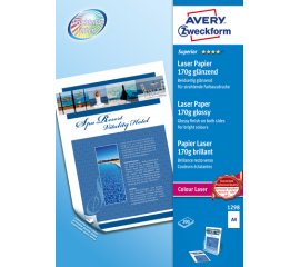 Avery Premium Colour Laser Photo Paper 170 g/m² carta inkjet A4 (210x297 mm) Lucida 200 fogli Bianco