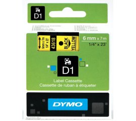 DYMO D1 - Standard Etichette - Nero su giallo - 6mm x 7m