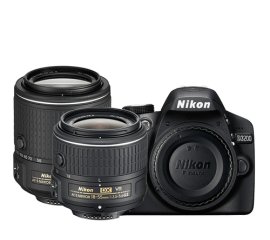 Nikon D3200 + AF-S DX NIKKOR 18-55mm + AF-S DX NIKKOR 55-300mm Kit fotocamere SLR 24,2 MP CMOS 6016 x 4000 Pixel Nero
