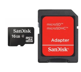 SanDisk 16GB MicroSDHC w/adapter Classe 4