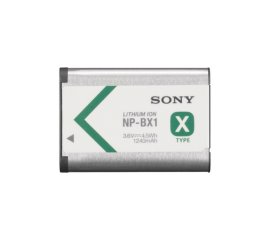 Sony NP-BX1 Batteria Ricaricabile InfoLithium Serie X per Fotocamere Compatte Cyber-Shot DSCRX100, DSCHX300 e DSCWX300, 3.6 V, 1240 mAh, Argento/Nero