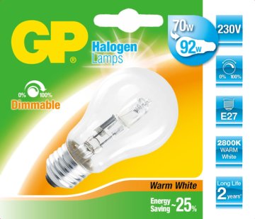 GP Lighting 046592-HLME1 lampadina alogena 77 W Bianco caldo E27