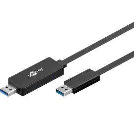 Goobay USB A/USB A, 2 m cavo USB USB 3.2 Gen 1 (3.1 Gen 1) Nero