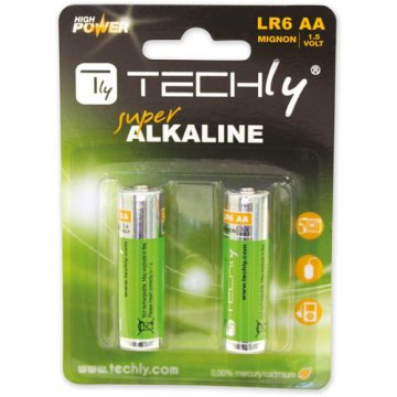 Techly Blister 2 Batterie High Power AA Stilo Alcaline LR06 1,5V (IBT-KAL-LR06-B2T)
