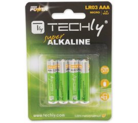 Techly Blister 4 Batterie High Power Mini Stilo AAA Alcaline LR03 1.5V (IBT-KAL-LR03T)