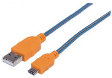 Manhattan 352734 cavo USB 1 m USB 2.0 USB A Micro-USB B Blu