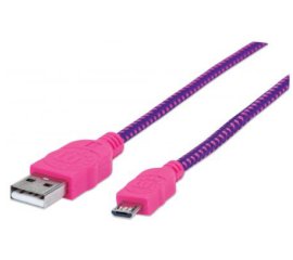 Manhattan 352758 cavo USB 1 m USB 2.0 USB A Micro-USB B Rosa, Porpora