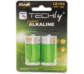 Techly Blister 2 Batterie High Power Mezza Torcia C Alcaline LR14 1,5V (IBT-KAL-LR14T)