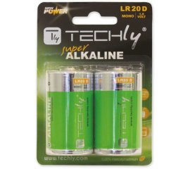 Techly Blister 2 Batterie High Power Alcaline Torcia D LR20 1,5V (IBT-KAL-LR20T)