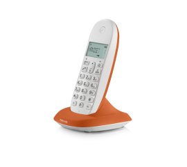 Motorola C1001L Telefono DECT Identificatore di chiamata Arancione, Bianco