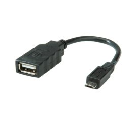 ROLINE 11.02.8311 cavo USB 0,15 m USB 2.0 Micro-USB B USB A Nero