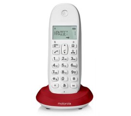 Motorola C1001L Telefono DECT Identificatore di chiamata Rosso, Bianco