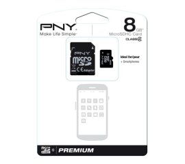 PNY 8GB MicroSDHC+SD Adapter Classe 4
