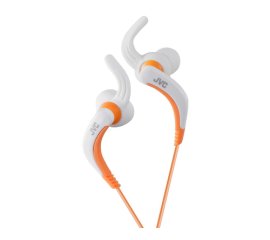 JVC HA-ETX30-W-E Cuffie Cablato A clip Sport Arancione, Bianco
