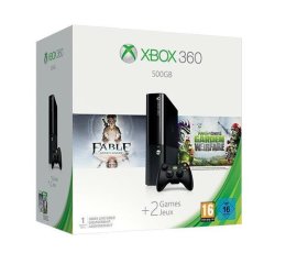 Microsoft Xbox 360, 500GB + Plants vs Zombies: Garden Warfare, Fable Anniversary Wi-Fi Nero