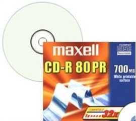 Maxell CD-R 80XL printable, Slimline, 700MB 10 pz