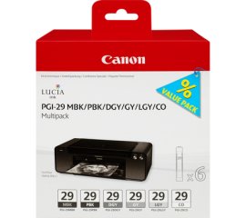 Canon 6 Cartucce d'inchiostro Multipack PGI-29 MBK/PBK/DGY/GY/LGY/CO