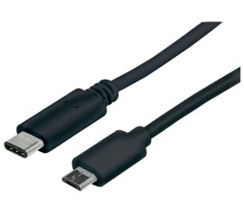 Manhattan 1m, USB 2.0 Micro-B/USB C cavo USB Micro-USB B Nero