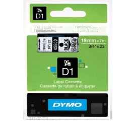 DYMO D1 - Standard Etichette - Nero su trasparente - 19mm x 7m