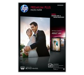 HP Confezione da 25 fogli carta fotografica Premium Plus, lucida 10 x 15 cm