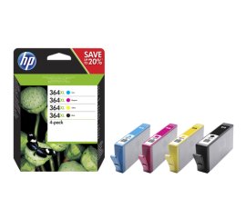 HP 364XL 4-pack High Yield Black/Cyan/Magenta/Yellow Original Ink Cartridges cartuccia d'inchiostro 4 pz Originale Resa elevata (XL) Nero, Ciano, Magenta, Giallo