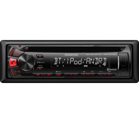 Kenwood Electronics KDC-BT35U Ricevitore multimediale per auto Nero, Rosso 200 W Bluetooth