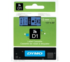 DYMO D1 - Standard Etichette - Nero su blu - 12mm x 7m