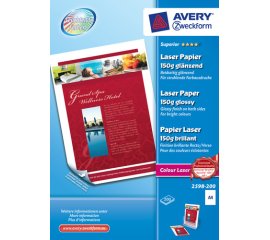 Avery Superior Colour Laser, A4, 150g carta inkjet A4 (210x297 mm) Lucida 200 fogli Bianco