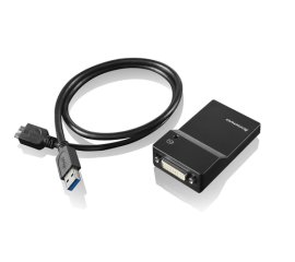 Lenovo USB 3.0 - DVI/VGA adattatore grafico USB 2048 x 1152 Pixel Nero