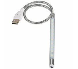 Techly Lampada USB 40cm Flessibile 10LED Dimmerabile per Notebook, Silver (IUSB-LIGHT10)