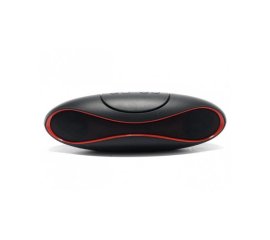 Techly Speaker Portatile Bluetooth Wireless Rugby MicroSD/TF Nero/Rosso (ICASBL01)
