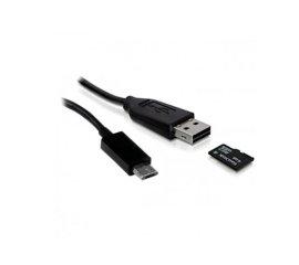 Techly Cavo USB OTG Micro B / A con Lettore Micro SD/SDHC 26cm Nero (ICOC U2OTG-SD)