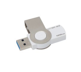 Kingston Technology DataTraveler 101 G3 unità flash USB 128 GB USB tipo A 3.2 Gen 1 (3.1 Gen 1) Metallico, Bianco