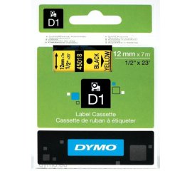 DYMO D1 - Standard Etichette - Nero su giallo - 12mm x 7m