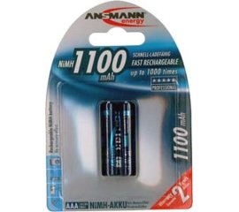 Ansmann 1x2 NiMH 1100 mAh Micro / AAA / HR03 Mini Stilo AAA Nichel-Metallo Idruro (NiMH)
