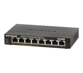 NETGEAR GS308P Non gestito Gigabit Ethernet (10/100/1000) Supporto Power over Ethernet (PoE) Nero