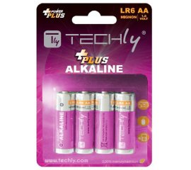 Techly Blister 4 Batterie Power Plus Stilo AA Alcaline LR06 1,5V (IBT-KAP-LR06T)