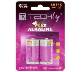 Techly Blister 2 Batterie Power Plus Mezza Torcia C Alcaline LR14 1,5V (IBT-KAP-LR14T)